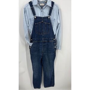 Old Navy 100% heavyweight cotton Blue Denim Overalls 8